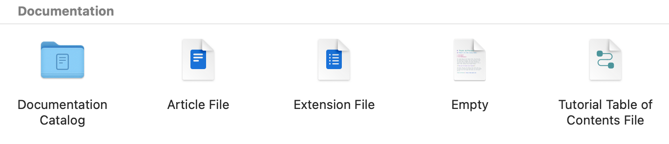 Available documentation file templates